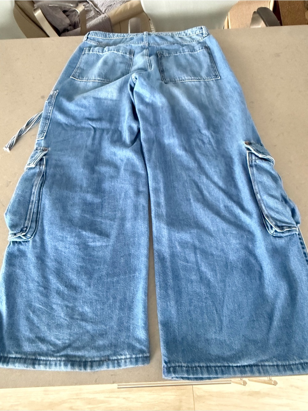 wild fable Light Blue Wide-Leg Cargo Jeans